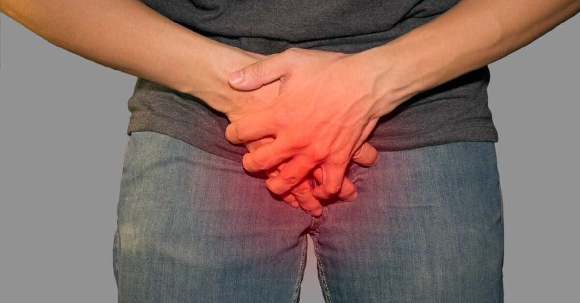 Pain in the groin during discharge